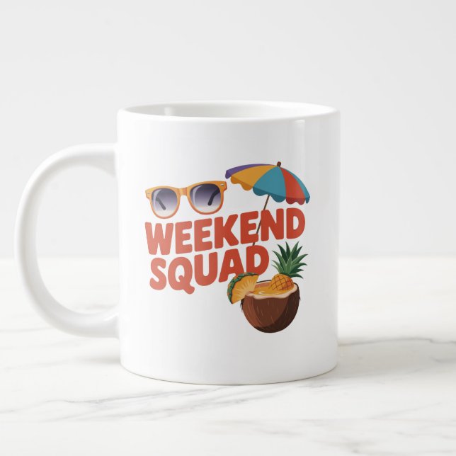 Weekend Squad Giant Coffee Mug (Left)