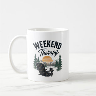 Weekend Therapy Mountain Sunset Nature Relax Coffee Mug