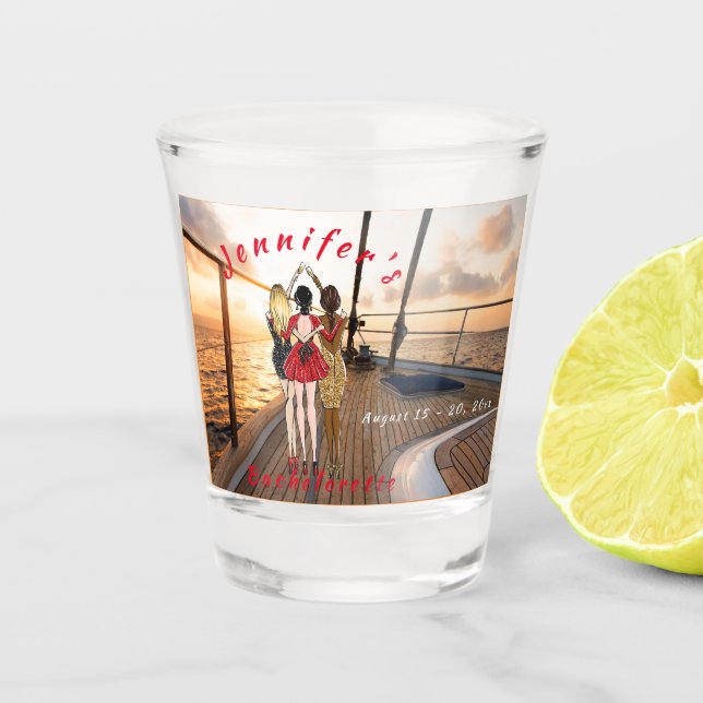Weekend Trip Personalized Bachelorette Party Shot Shot Glass (Front)