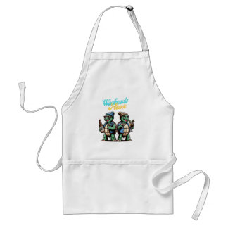 Weekend Turtles: Playful Clash of Beer and Wine Adult Apron