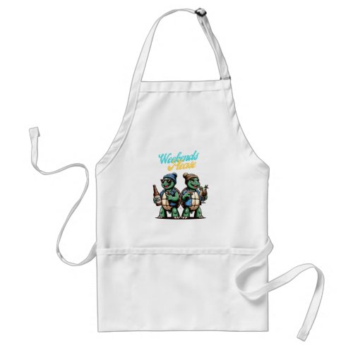 Weekend Turtles Playful Clash of Beer and Wine Adult Apron