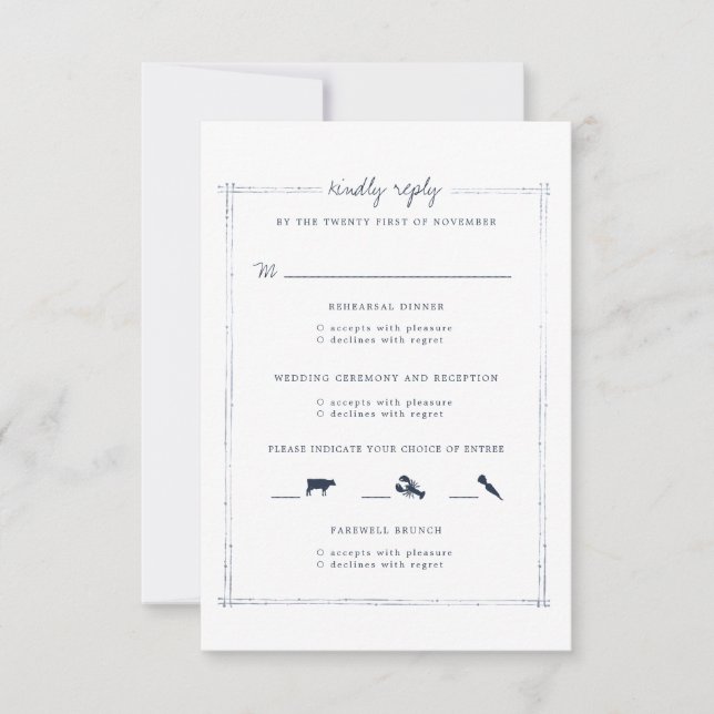 Weekend Wedding | Combined RSVP Card (Front)