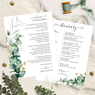 Weekend Wedding Itinerary Greenery Eucalyptus