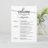 Weekend Wedding Schedule Elegant Calligraphy Invitation (Standing Front)