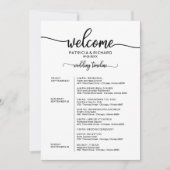 Weekend Wedding Schedule Elegant Calligraphy Invitation (Front)
