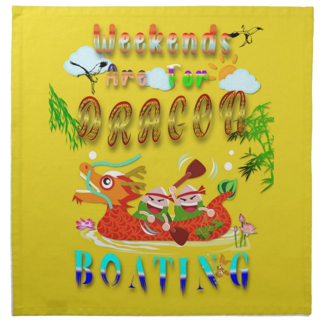 Weekends Are For Dragon Boating Cloth Napkin (Front)
