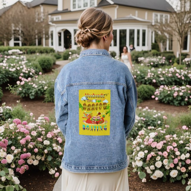 Weekends Are For Dragon Boating Denim Jacket (Wedding Back)