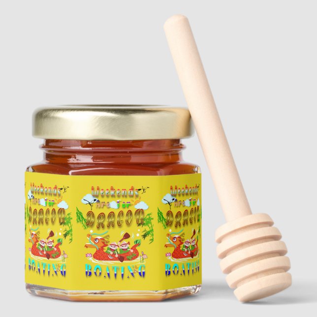 Weekends Are For Dragon Boating Honey Jar Favors (Front)