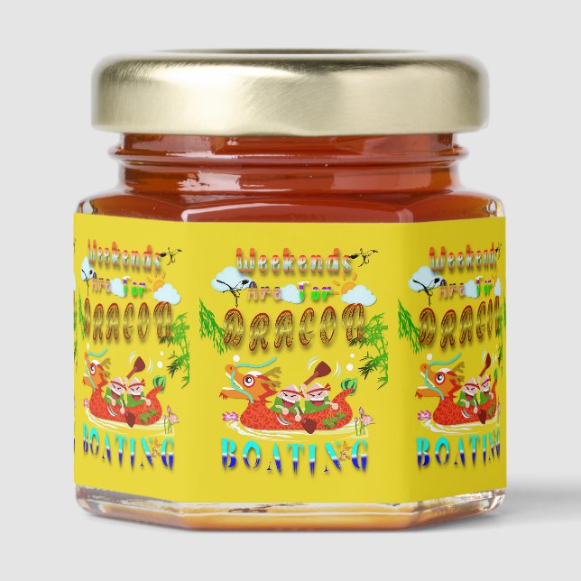 Weekends Are For Dragon Boating Honey Jar Favors (Front)