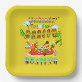 Weekends Are For Dragon Boating Paper Plates