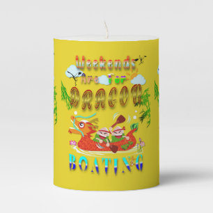 Weekends Are For Dragon Boating Pillar Candle