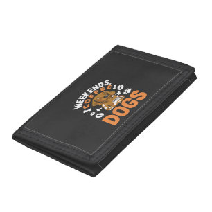 Weekends Coffee Dogs Coffee Lover Tri-fold Wallet