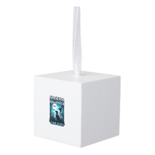 Weekends Halloween Dogs Ghost Full Moon Silhouette Cube Ornament