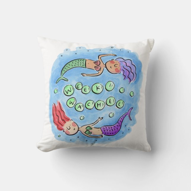 Weeki Wachee  Throw Pillow (Front)