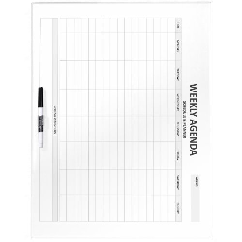 Weekly Agenda Dry Erase Board