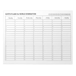 Weekly Appointment Schedule with Tasks Notepad