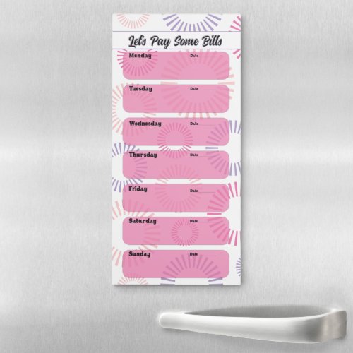 Weekly Bill Pay Reminder Magnetic Notepad