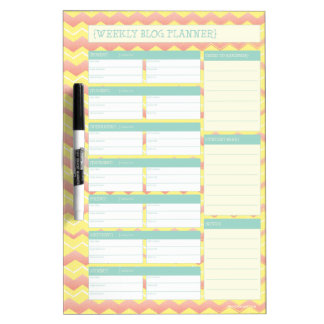 Weekly Blog Planner Dry Erase Board