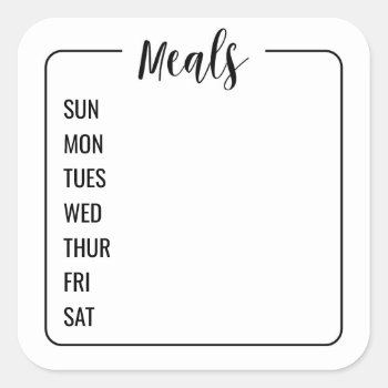 Weekly Bullet Journal Meal Planner Square Sticker by boidesigns at Zazzle