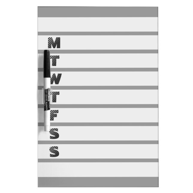 Weekly calendar dry erase board (Front)