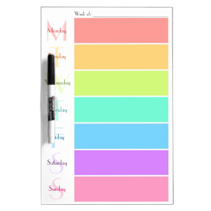Weekly Calendar Dry Erase Board
