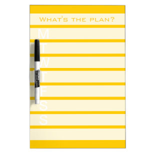 Weekly calendar dry erase board Yellow