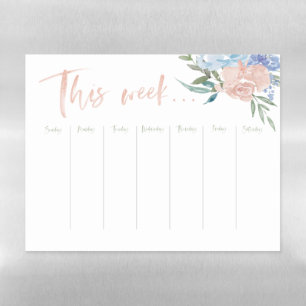 Weekly calendar magnetic dry erase sheet