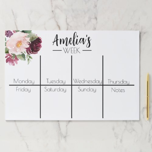 Weekly Calendar Note Pad