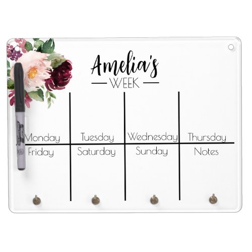Weekly Calendar Note Pad Dry Erase Board 