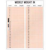 Weight Loss Tracker journal Dry Erase Board | Zazzle