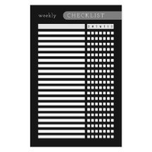 weekly checklist black white