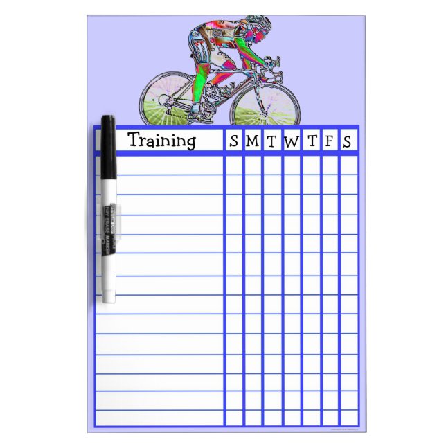 Weekly cycling training schedule Dry-Erase board (Front)