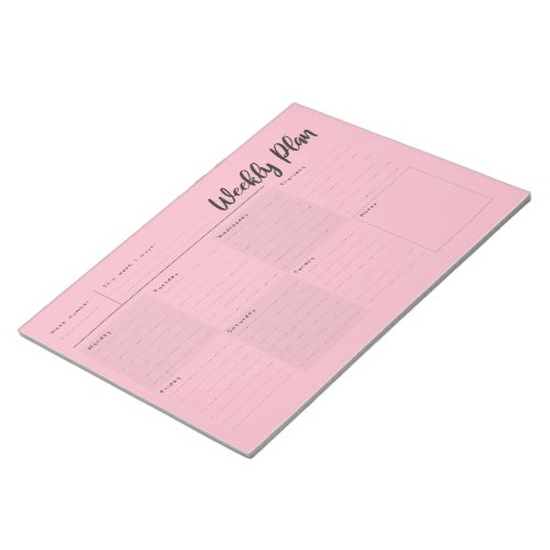 Weekly day by day Organizer Notepad