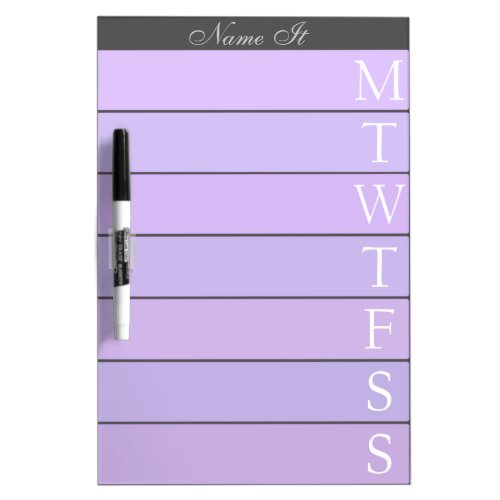 Weekly Day Planner Calendar List to Do Dry Erase Board