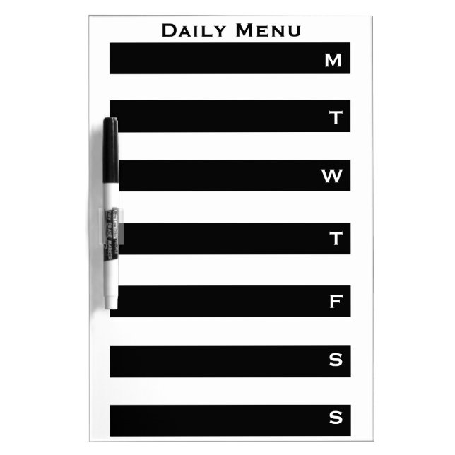 Weekly Day Planner Calendar List to Do Dry-Erase Board (Front)