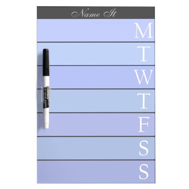 Weekly Day Planner Calendar List to Do Dry-Erase Board (Front)