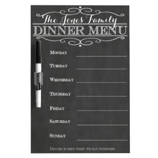 Weekly Dinner Menu Dry-Erase Board