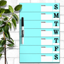 Weekly Dinner/Menu Planner Dry Erase Board