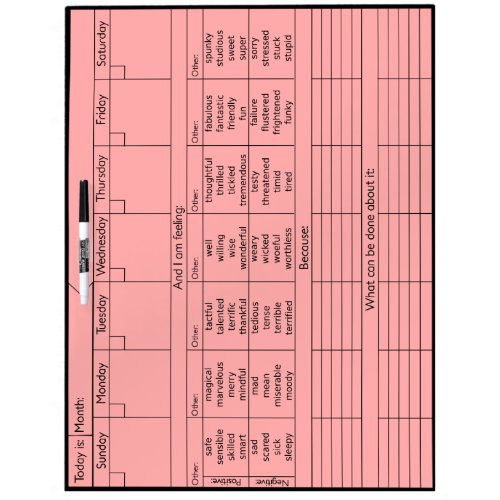 Weekly Emotion Calendar V2 _ Personalize Dry_Erase Board