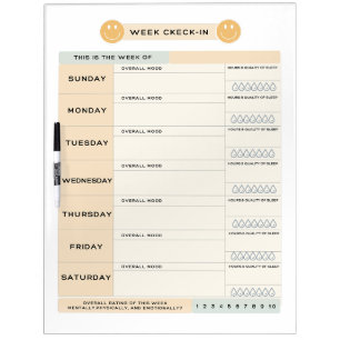 Weekly Emotional Tracker New Year Dry Erase Board