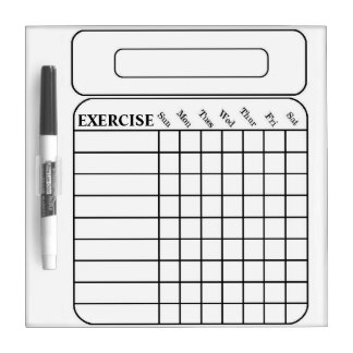 WEEKLY EXERCISE CHART DRY ERASE BOARD