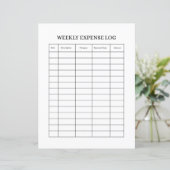 WEEKLY EXPENSE LOG (Standing Front)