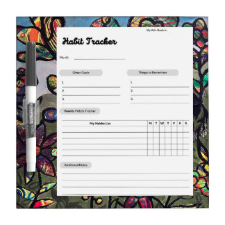 Weekly Goal Planner and Habit Tracker Dry Erase Board