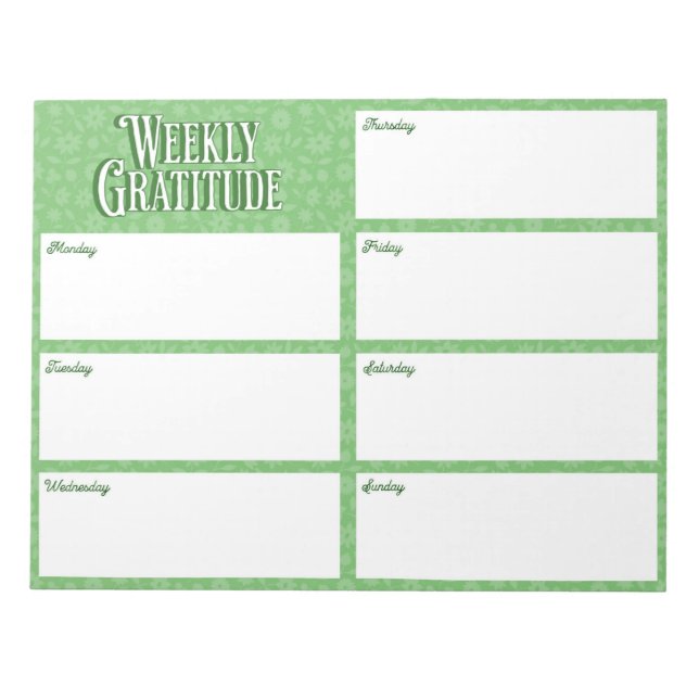 Weekly Gratitude Sheets Notepad  (Front)