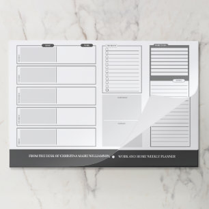Weekly Grey Desck Planner Paper Pad