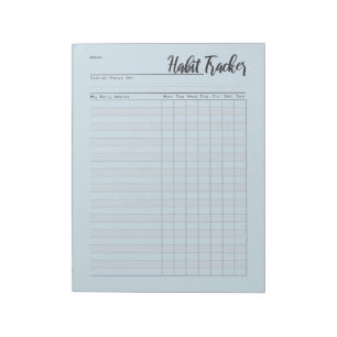 Weekly habit tracker notepad