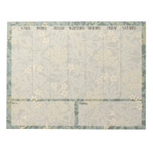Weekly list - William Morris Jasmine Notepad