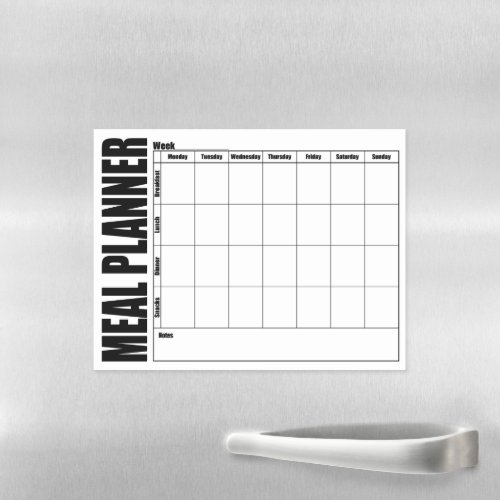 Weekly Meal Menu Planner Magnetic Dry Erase Sheet