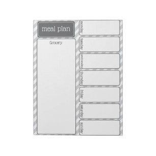 Weekly Meal Plan Grocery Notepad