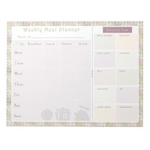 Weekly Meal Planner Colorful Circles Notepad